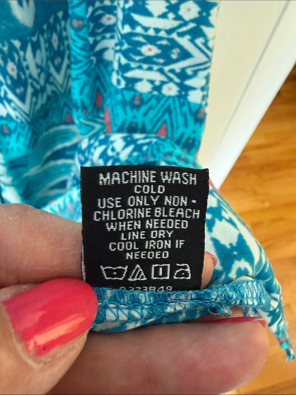 Tolani Turquoise Blue & Coral Patterned Midi Dress - Picture 8 of 12